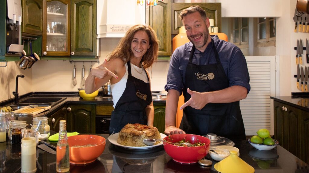 Jonathan Thompson, and Maria Haddad (co-owner of Beit Sitti) in Amman, Jordan